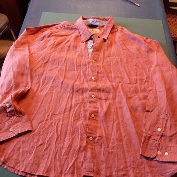 Madda Fella Key West Fl. Men's Linen XL Long Sleeve Button Down Shirt - Picture 1 of 8
